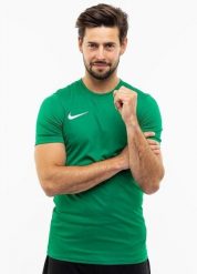 Koszulka treningowa męska Nike Park Vii. Zielone koszulki sportowe męskie Nike, l, bez wzorów, z materiału, bez kołnierzyka, bez ramiączek, do piłki nożnej, dri-fit (nike). Za 141.00 zł.