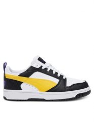 Puma Sneakersy Rebound V6 Lo Jr 393833 23 Biały. Białe buty sportowe chłopięce Puma, bez wzorów, ze skóry, bez zapięcia. Za 189.99 zł.