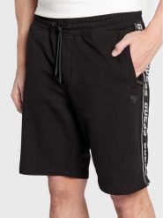 Guess Szorty sportowe Z2YD02 K6ZS1 Czarny Regular Fit. Czarne krótkie spodenki sportowe męskie Guess, l, z aplikacjami, z bawełny. Za 209.99 zł.