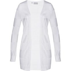 Długi sweter rozpinany bonprix biały. Kardigany damskie bonprix. Za 89.99 zł.