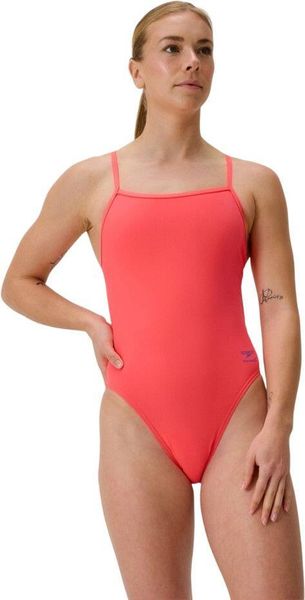 Strój kąpielowy damski Speedo Fl Solid V-Back 2.0 Af. Czerwone kostiumy jednoczęściowe damskie Speedo, bez wzorów, z materiału, klasyczne, do pływania. Za 169.99 zł.