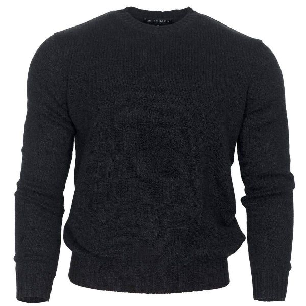 Sweter z kaszmiru Taimen - Szary. Szare bluzy męskie TAIMEN, m, bez wzorów, z jedwabiu, bez kołnierzyka. Za 899.99 zł.