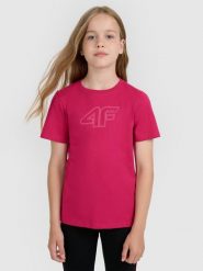 4F T-shirt regular z nadrukiem dziewczęcy - różowy 146 (10-11 lat). Czerwone t-shirty i topy dla dziewczynek 4f, bez wzorów, z bawełny, bez ramiączek. W wyprzedaży za 29.99 zł.