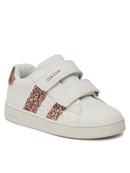 Geox Sneakersy J Eclyper Girl J45LRA 000BC C1ZH8 M Biały. Białe buty sportowe dziewczęce Geox, bez wzorów, ze skóry, bez zapięcia. Za 129.99 zł.