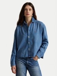 Polo Ralph Lauren Koszula jeansowa 211969457001 Niebieski Boxy Fit. Niebieskie bluzki damskie Polo Ralph Lauren, s, bez wzorów, z bawełny, bez kołnierzyka, bez ramiączek. Za 819.99 zł.