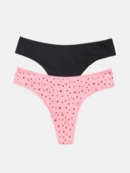 Bawełniane stringi 2 pack - wielobarwny. Stringi damskie Sinsay, l, bez wzorów, z bawełny. Za 9.99 zł.