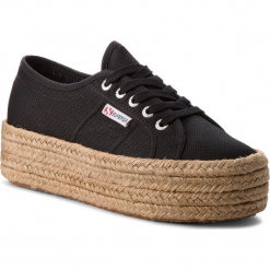 Espadryle SUPERGA - 2790 Cotropew S0099Z0 Black 999. Czarne espadryle damskie marki Superga, z materiału. W wyprzedaży za 199.00 zł.