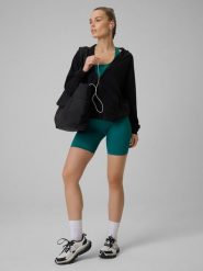 4F Legginsy kolarki treningowe bezszwowe damskie - turkusowe XL/XXL. Niebieskie legginsy sportowe damskie 4f, l, bez wzorów, z podwyższonym stanem, na fitness i siłownię. Za 79.99 zł.