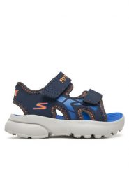 Skechers Sandały Razor Splash- 406513N/NVBL Granatowy. Niebieskie sandały chłopięce Skechers, ze skóry, bez zapięcia. Za 119.99 zł.