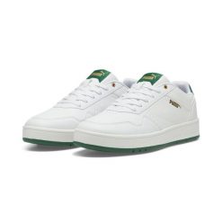 Sneakersy Court Classic PUMA White Vine Gold Green. Białe obuwie sportowe damskie Puma, bez wzorów, trekkingowe. Za 309.00 zł.