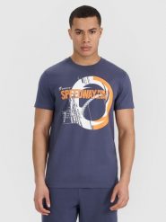 4F T-shirt regular z nadrukiem męski - szary XXL. Szare koszulki sportowe męskie 4f, m, bez wzorów, z bawełny, klasyczne, bez kołnierzyka. Za 69.99 zł.