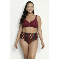 Damskie Bikini wzór boho miękkie miseczki regulowane ramiączka. Fioletowe bikini damskie Ulla Popken, plus size, bez wzorów, plus size. W wyprzedaży za 191.99 zł.