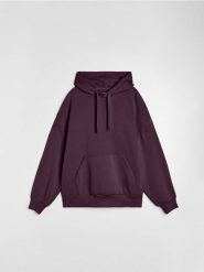 Bluza z kapturem comfort fit z domieszką bawełny - fioletowy. Fioletowe bluzy męskie Sinsay, l, bez wzorów, z bawełny, z kapturem. Za 39.99 zł.