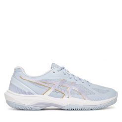 Buty halowe Asics. Niebieskie obuwie sportowe damskie Asics, bez wzorów. Za 299.99 zł.