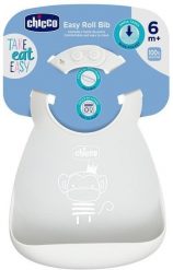 CHICCO-102193 ŚLINIAK SILIKONOWY SZARY. Szare śliniaki dla dzieci Chicco, bez wzorów. Za 42.33 zł.
