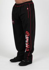 Marlow Mesh Spodnie - Czarny/Czerwony. Czerwone spodnie sportowe męskie GORILLA WEAR, l, bez wzorów, z meshu, na fitness i siłownię. Za 229.00 zł.