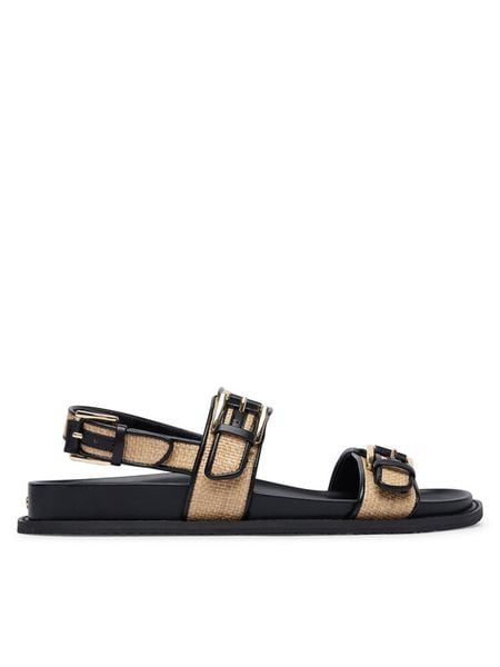 MICHAEL Michael Kors Sandały 40S6NIFS1D Czarny. Czarne sandały damskie MICHAEL Michael Kors, bez wzorów, ze skóry, bez obcasa, na płaskiej podeszwie, bez zapięcia. Za 739.99 zł.