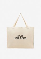 Beżowa Torebka o Modelu Shopper z Suwakiem i Napisem Salisella. Brązowe torebki shopper damskie Renee, bez wzorów, biznesowe, bez dodatków. Za 59.99 zł.