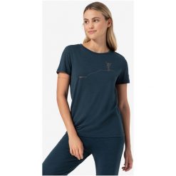 Koszulka z krótkim rękawkiem damska SUPER.NATURAL Bergglück Losee Tee. Niebieskie koszulki sportowe damskie super.natural, l, bez wzorów, bez kołnierzyka. Za 199.99 zł.