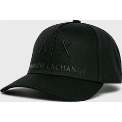 Armani Exchange - Czapka. Czarne czapki i kapelusze męskie Armani Exchange, bez wzorów, z bawełny. W wyprzedaży za 159.90 zł.