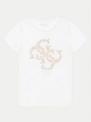 Guess T-Shirt J5GI02 K6YW4 Biały Regular Fit. Białe t-shirty i topy dla dziewczynek Guess, z aplikacjami, z bawełny, bez ramiączek. Za 59.99 zł.