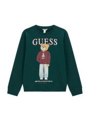 Guess Bluza L6YQ07 K4049 Zielony ciemny Regular Fit. Zielone bluzy dla chłopców Guess, z aplikacjami, z bawełny, bez ramiączek, bez kaptura. Za 174.99 zł.