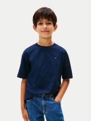 Tommy Hilfiger T-Shirt Essential Flag KB0KB09646 Granatowy Regular Fit. Niebieskie t-shirty dla chłopców Tommy Hilfiger, bez wzorów, z bawełny, bez ramiączek. Za 89.99 zł.