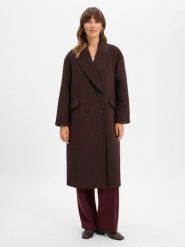 Marie Lund Płaszcz z wełny Kobiety brązowy, 44. Brązowe płaszcze damskie Marie Lund, bez wzorów, z wełny, eleganckie, bez kaptura. Za 799.95 zł.