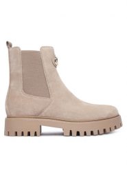 Guess Sztyblety FLTF2D SUE10 Beżowy jasny. Brązowe botki damskie Guess, ze skóry, bez obcasa, na płaskiej podeszwie, bez zapięcia. Za 674.99 zł.