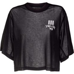 Top Y-3. Czarne t-shirty damskie Y-3, bez wzorów, z bawełny, bez kołnierzyka. W wyprzedaży za 308.00 zł.