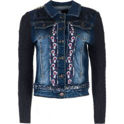 Desigual kurtka damska Emuná 38 ciemny niebieski. Niebieskie kurtki damskie Desigual, bez wzorów, z dzianiny, bez kaptura. W wyprzedaży za 339.00 zł.