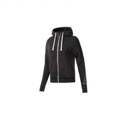 Bluza sportowa damska Reebok Training Essentials Marble Logo Full Zip. Szare bluzy sportowe damskie Reebok, bez wzorów, z kapturem. Za 356.00 zł.