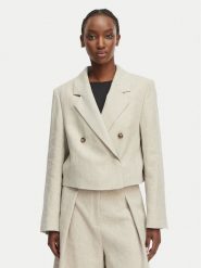 BOSS Marynarka Jojeka1 50560970 Beżowy jasny Oversize. Brązowe żakiety damskie Boss, bez wzorów, ze lnu. Za 1,999.00 zł.