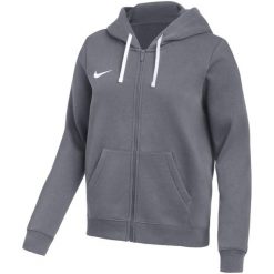 Bluza damska Nike Park 26 Fleece Full-Zip Hoodie. Szare bluzy sportowe damskie Nike, bez wzorów, z bawełny, bez kaptura, na fitness i siłownię. Za 192.99 zł.