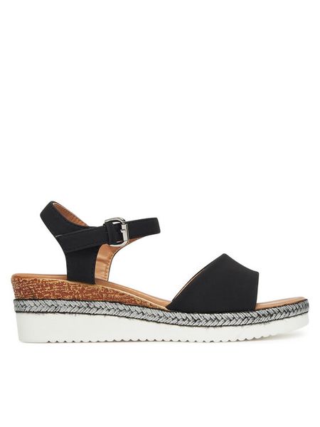 Clara Barson Espadryle WS2189-15 Czarny. Czarne sandały damskie Clara Barson, bez wzorów, z materiału, bez obcasa, bez zapięcia. Za 119.99 zł.