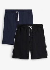 Bermudy dresowe regular fit. Niebieskie szorty męskie bonprix, l, bez wzorów, z dresówki. Za 77.99 zł.