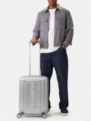 Hunter Walizka kabinowa CEO-HUNTER-S-002-08-SILVER Srebrny. Szare walizki męskie Hunter, bez wzorów, z tworzywa sztucznego. Za 299.99 zł.