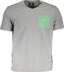 Plein Sport T-SHIRT MĘSKI Z KRÓTKIM RĘKAWEM PLEIN SPORT SZARY S. Szare koszulki sportowe męskie Plein Sport, m, bez wzorów, sportowe, bez kołnierzyka. Za 196.80 zł.