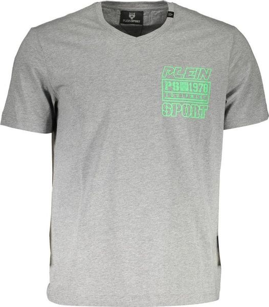 Plein Sport T-SHIRT MĘSKI Z KRÓTKIM RĘKAWEM PLEIN SPORT SZARY S. Szare koszulki sportowe męskie Plein Sport, m, bez wzorów, sportowe, bez kołnierzyka. Za 196.80 zł.