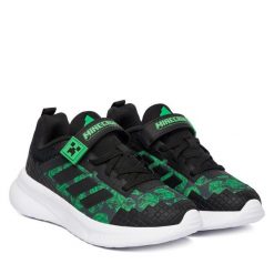 Sneakersy adidas. Czarne trampki i tenisówki chłopięce Adidas, bez wzorów, bez zapięcia. Za 239.99 zł.