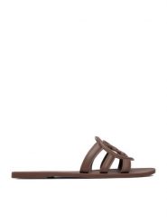 Nine West Klapki CEO-CT1120 Brązowy. Brązowe klapki damskie Nine West, bez wzorów, z materiału, bez obcasa. Za 89.99 zł.