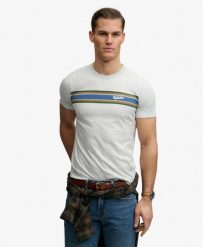 Superdry T-shirt Outdoor Stripe Logo Relaxed – 100% Bawełna Organiczna, Relaxed. Szare t-shirty męskie Superdry., l, bez wzorów, z bawełny, klasyczne, bez kołnierzyka. Za 198.35 zł.