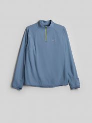 4F Bluza do biegania slim bez kaptura męska - denim S. Niebieskie bluzy męskie 4f, m, bez wzorów, z denimu, bez kaptura, do biegania. Za 199.99 zł.