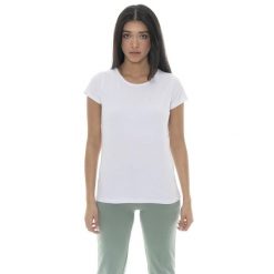 Koszulka z bawełna na trening na czas wolny. Białe koszulki sportowe damskie LEONE 1947 APPAREL, bez wzorów, z bawełny, sportowe, bez kołnierzyka. W wyprzedaży za 75.78 zł.