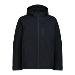 Kurtka wodoodporna z kapturem CMP. Czarne kurtki sportowe męskie CMP, bez wzorów, trekkingowe. Za 435.50 zł.