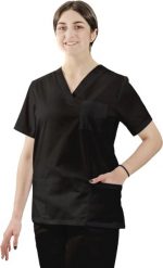 Visent Bluza medyczna ELASTYCZNA stretch chirurgiczna damska czarny XXS. Czarne bluzy damskie Visent, xxs, bez wzorów, bez kaptura. Za 67.99 zł.