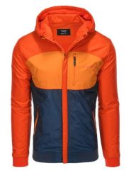 Kurtka męska sportowa - pomarańczowa V3 - Rozmiar: M. Brązowe kurtki męskie Ombre Clothing, m, bez wzorów. W wyprzedaży za 69.99 zł.