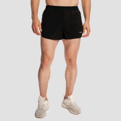 Szorty męskie do biegania z kieszeniami czarne Pulse X. Czarne krótkie spodenki sportowe męskie GYMBEAM, m, bez wzorów, z elastanu, do biegania. Za 101.90 zł.