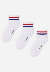 Białe 3-pack Skarpety za Kostkę z Bawełną Anlo. Białe skarpety damskie Born2be, bez wzorów, z bawełny. Za 29.99 zł.
