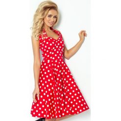 Rockabilly Pin Up Sukienka Czerwona W Białe Kropki Z Guzikam. Sukienki damskie marki NUMOCO. Za 138.00 zł.